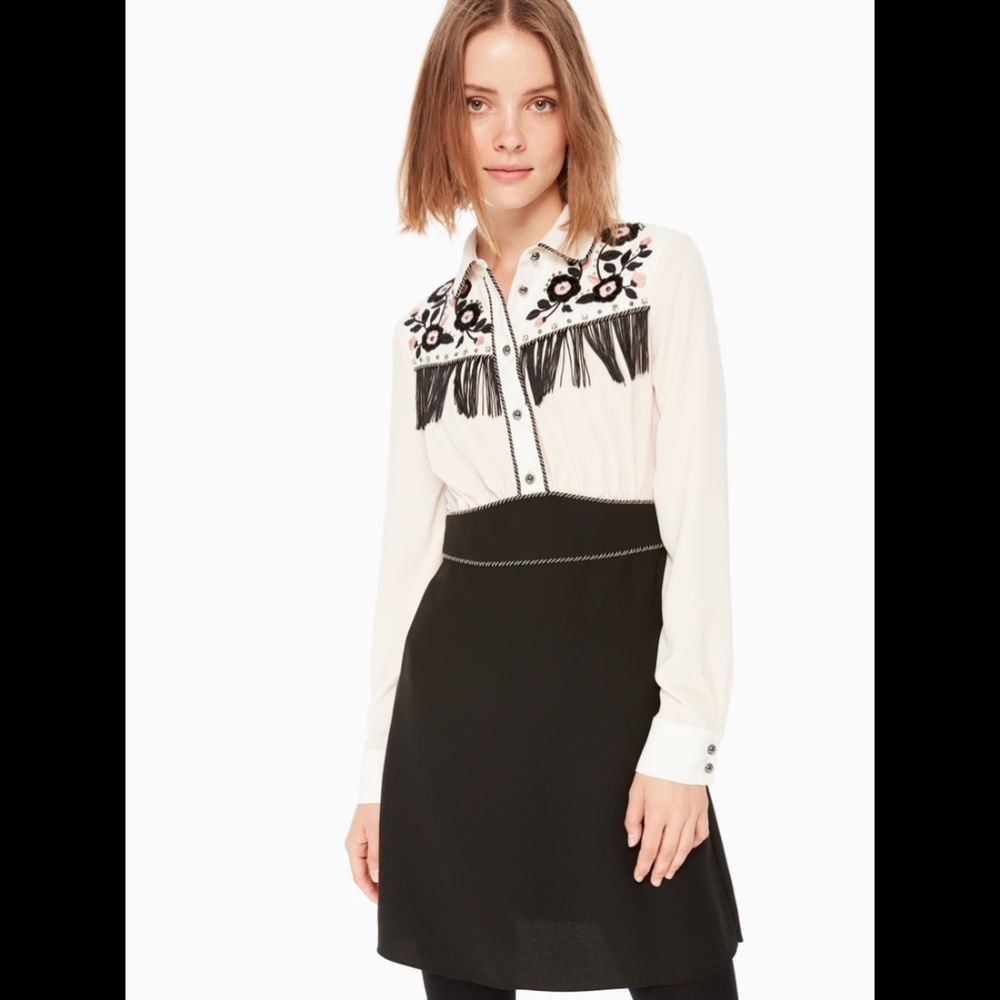 Kate Spade western embellished long sleeve dress